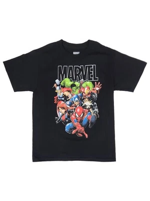 Marvel 男孩黑色复仇者联盟超级英雄 T 恤 T 恤中号 8 — 第 1/2 张图片