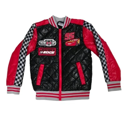 Disney Lightning McQueen Pixar Cars Racing Jacket Puffer Coat Kids Size 5/6 NICE - Image 1 of 4