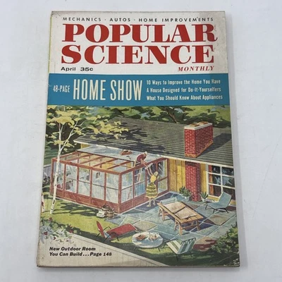 Vintage 1956 April, Popular Science Monthly Magazine, Build A New Outdoor Room - Image 1 of 4