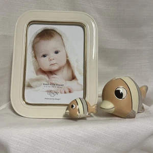 Lenox Baby Fish Frame & Bank Set Photo Picture 5X7 New In Box - Picture 1 of 10