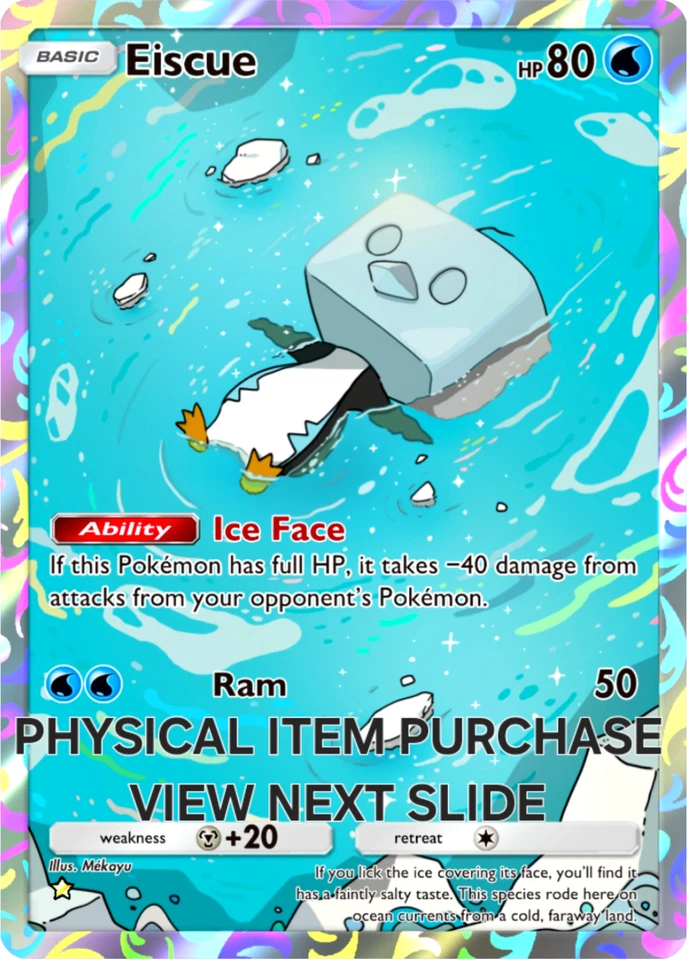 Pokemon Tcg Pocket Eiscue Game Full Art Holo **SEE DESCRIPTION ** - Image 1 of 1