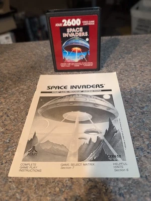 Atari 2600 Red Space Invaders With Manual Rare Tested Combine Ship EX - Image 1 of 4
