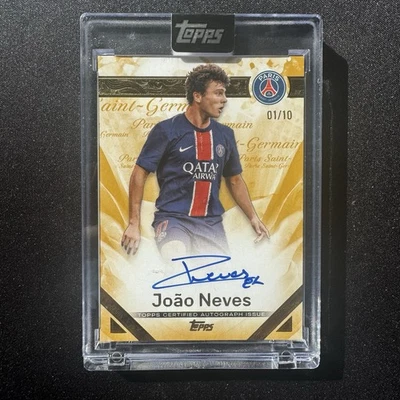 Topps 24/25 PSG Exhibition Joao Neves Ruffled Auto On Card 01/10 - Image 1 of 2