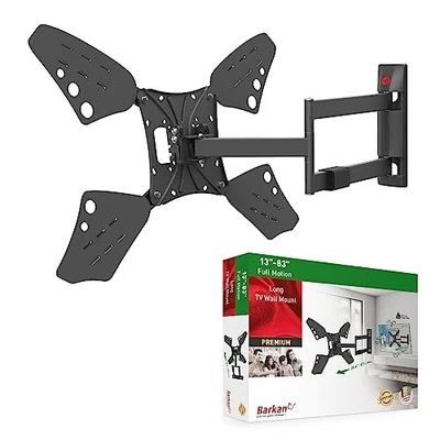 MONTAJE DE PARED TV BARKAN LARGO 13-80 PULGADAS MOVIMIENTO COMPLETO ARTICULADO 4 MOVIMIENTOS - NEGRO Foto 1 de 4