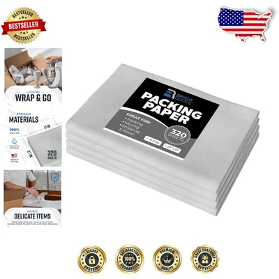 Fragile Item Protection: 320 Sheets 27"x17" Neutral Color Packing Paper - Image 1 of 4