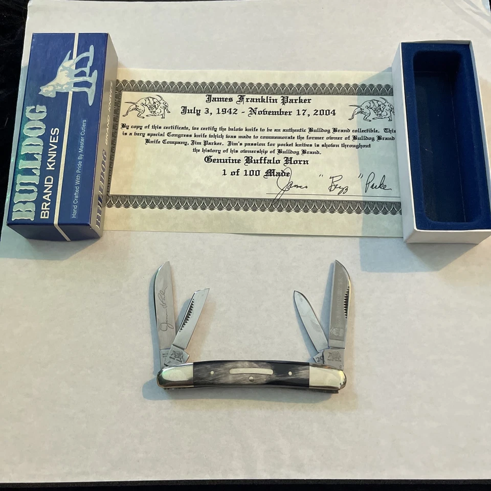 1 de 100 Bulldog 4 Hojas Genuino Buffalo, James Parker Tribute, con Certificado Foto 1 de 4