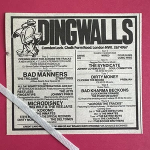 Bad Manners - Dingwalls Camden 1987 | VINTAGE SMALL GIG ADVERT 10x9cm - Picture 1 of 1