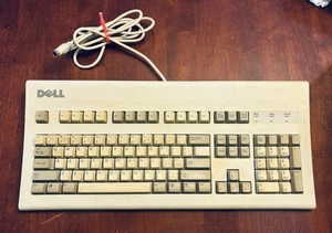Vintage Dell AT101W GYUM92SK Mechanical Keyboard PS/2 Black Alps Switches TESTED - Picture 1 of 3