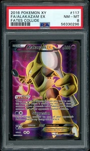 2016 Pokemon XY Fates Collide Alakazam EX FULL ART #117 PSA 8 NM-MT - Picture 1 of 2