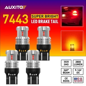 4 piezas Super Rojo 7443 Freno SMD LED Luz de parada trasera Bombilla Lámpara Brillante 7440 7444 EAC - Imagen 1 de 12