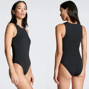 Everlane The Cutaway Tank Bodysuit Size Large New Black Supima Cotton Basic - Bild 1 von 12