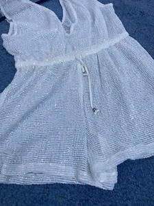 White Sequinned Playsuit Size 10/12 - Picture 1 of 4