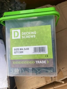 GREEN COATED DECKING SCREWS LANDSCAPE FENCING DECK 4.5x60mm 500 box - Picture 1 of 1