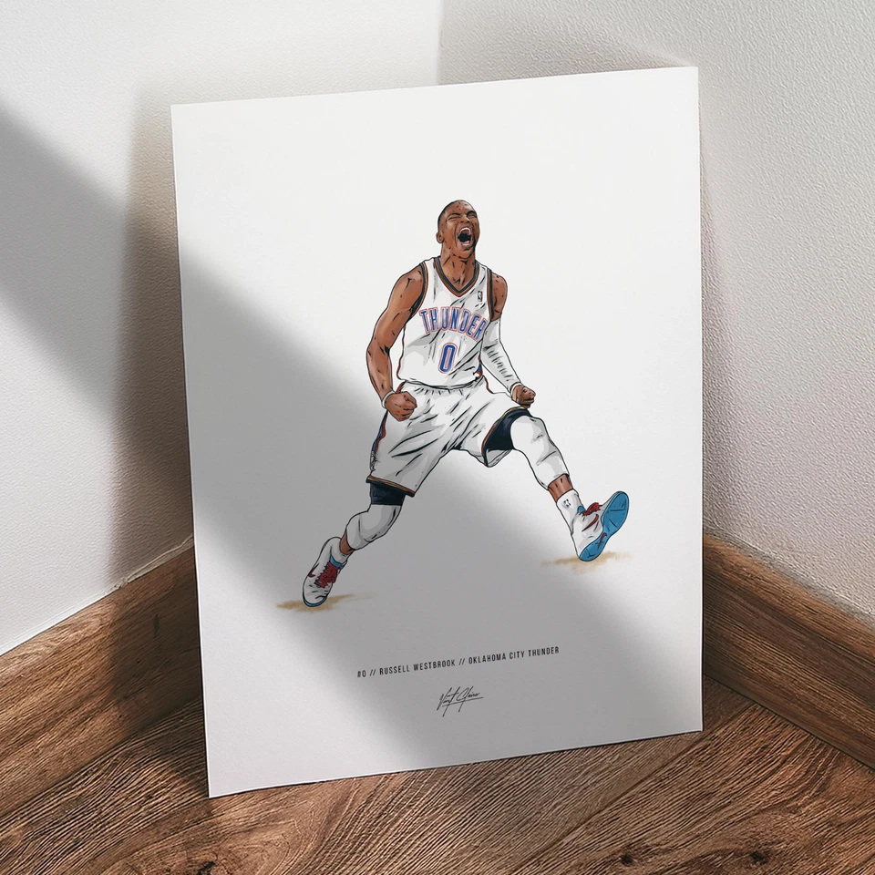 Russell Westbrook Poster Oklahoma City Thunder Basketball 8x10 Print - Image 1 of 4