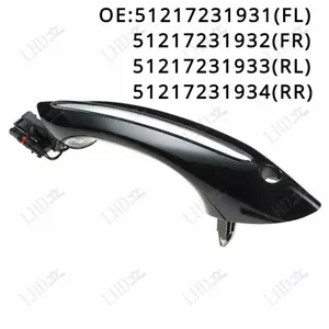 Black Comfort Access Exterior Door Handle Fit For BMW F01 F04 F06 F07 F10 F11~ - Foto 1 di 16