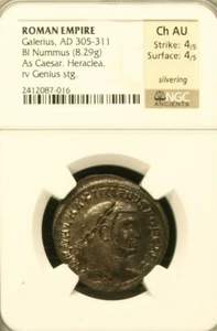 Galerius Valerius Maximianus AD 305-311 Nummus. Roman Empire. NGC Ch AU 4/5,4/5 - Picture 1 of 2