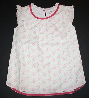 New Hanna Andersson Girls 10 year 140cm Pink Leaf Print Short Sleeve Top Shirt  - Image 1 of 2