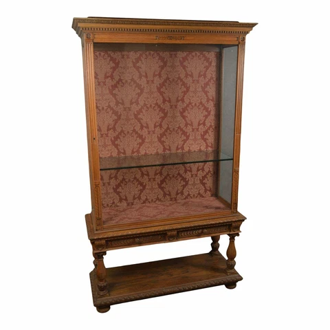 Antique French Craved Display Cabinet Top Sits on Base Cover