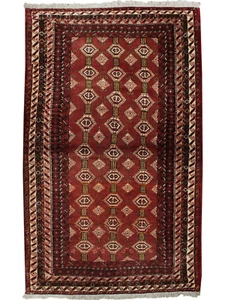 4x7 Vintage Brown Carpet Wool Geometric Hand Knotted Oriental Area Rug - Picture 1 of 15