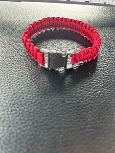 Handmade Dark Red Bracelets Black Tactical 3/8" Buckle (Imperial Red) - Picture 1 of 5