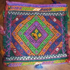 Museum Old Persian Primitive Early Antique Handmade Tribal Carpet Rug Bag 13" - Picture 1 of 6