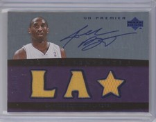 KOBE BRYANT 2007-08 UPPER DECK UD PREMIER REMNANTS GAME USED JERSEY AUTO 07/50
