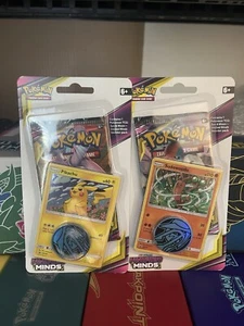 POKEMON SUN & MOON UNIFIED MINDS BLISTER PACK set of 2 - PIKACHU & SUDOWOODO - Picture 1 of 2