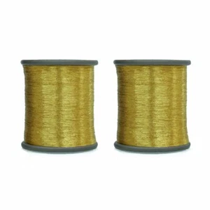 Metallic Zari Thread for Embroidery, Sewing and Jewelry Making Gold  0.1MM 2Pcs - Picture 1 of 5