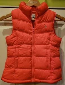 Old Navy Puffer Insulated Lined Girls Vest Medium Orange Neon NWOT - Picture 1 of 5