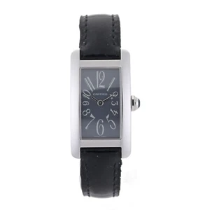 Reloj Cartier Tank Americaine 1713 oro blanco macizo 19x35 mm esfera gris damas B&P - Imagen 1 de 16