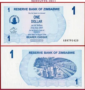 Simbabwe 1 Dollar 1 8 2006 P 37 UNC kostenloser Versand ab 100$ - Bild 1 von 3