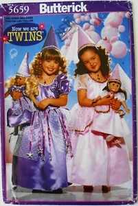 Butterick 5659 Girls 18" Dolls Princess Costumes Sewing Pattern Sz 2-6X - Picture 1 of 1