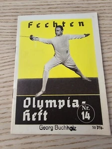 1936 Olympics Olympia PRE WW2 Genuine Germany German Booklet Fencing - Picture 1 of 18