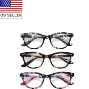 Reading Glasses Women Cat Eye Presbyoptic 3 Piece Set Strength +4.00 - Picture 1 of 9