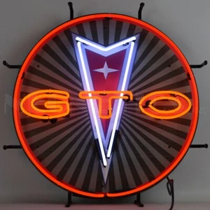 GTO Pontiac Licensed Home Decor Business Neon Sign With Backing 24" by 24" - Picture 1 of 1