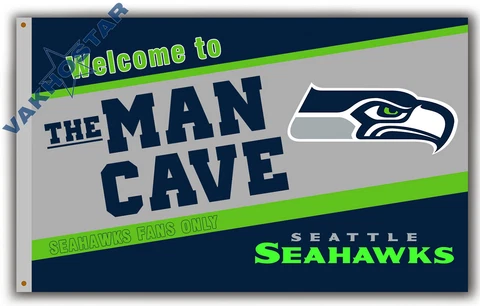 Seattle Seahawks Men Cave Football team Memorable flag 90x150cm 3x5ft banner Cover