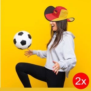 2 x Hut faltbar Fanartikel Cowboyhut Deutschland Anfeuern Support Sport - Bild 1 von 2