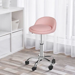 Salon Spa Chair Adjustable Rolling Swivel Stool Massage Stool with Back Rest - Picture 1 of 18