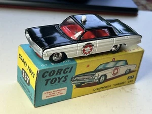 Corgi Toys #237 Oldsmobile Sheriff Car black/white VG/NM in Good original box - Picture 1 of 9