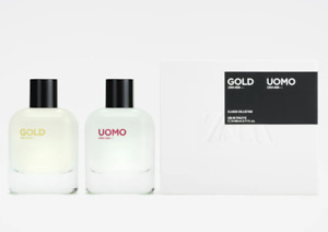 GOLD + UOMO SET * Zara Man * 2 x 2.7 oz (80ml) EDT Spray * NEW & SEALED