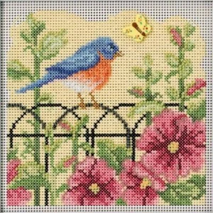 Mill Hill Knöpfe & Perlen 14ct Kreuzstich Kit 5""x5"" - Feder Bluebird - Bild 1 von 2