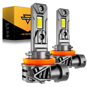 AUXBEAM Canbus H9 H11 LED Headlight Bulbs 6500K White High/Low Beam 110W 28000LM - Picture 1 of 12