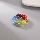 Boho Small Flower Summer Colorful Beads Ring Adjustable Women Party Jewelry Gift