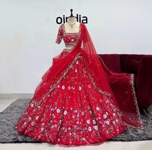 DESIGNER CHOLI INDIANO BOLLYWOOD FESTA DI NOZZE ABBIGLIAMENTO PAKISTANO LEHENGA INDIANO - Foto 1 di 5