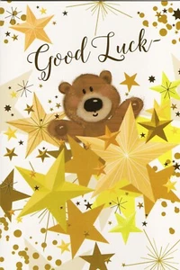 'GOOD LUCK - VERY BEST OF LUCK' GREETINGS CARD AND ENVELOPE 5" X 7" - Picture 1 of 3