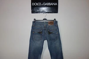 Dolce&Gabbana Black Label Runway LEATHER Logo Plate Jeans 44 IT 31 US 650€, RARE - Picture 1 of 4