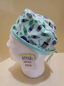 I Have Gas Anesthesia Men's Skull/Chemo Surgical Scrub Hat/Cap Handmade - Picture 1 of 7