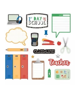 Creative Memories BACK TO SCHOOL FOILED Embellishments 40 Ct. 1/2 With Silver - Picture 1 of 5