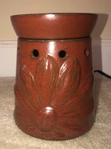 Nuevo Calentador Scentsy Boho Chic Rojo Terroso Floral Tamaño Completo Descatalogado  - Imagen 1 de 6