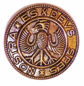 Hessian Soldier Button Es Devs Spes Nostra Teutonic Eagle Military Vintage #61 - Picture 1 of 3